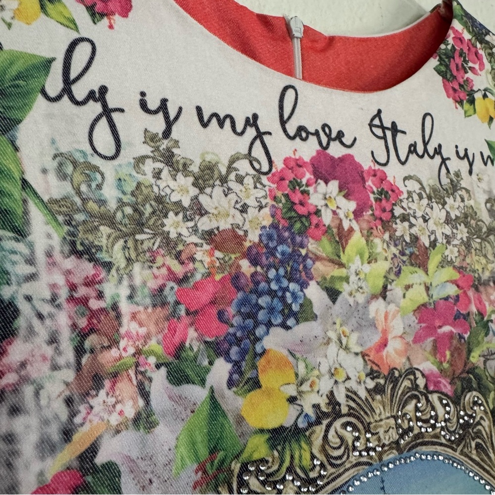 Floral Graphic Summer Dress with Italy Print Size US M-L Euro: XL - Picture 10 of 15